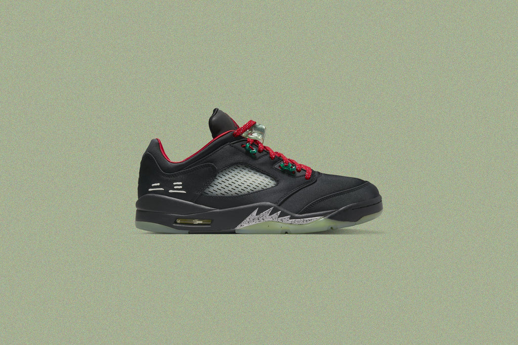 Air Jordan 5 Retro Low SP x CLOT Black Classic Jade Fire Red