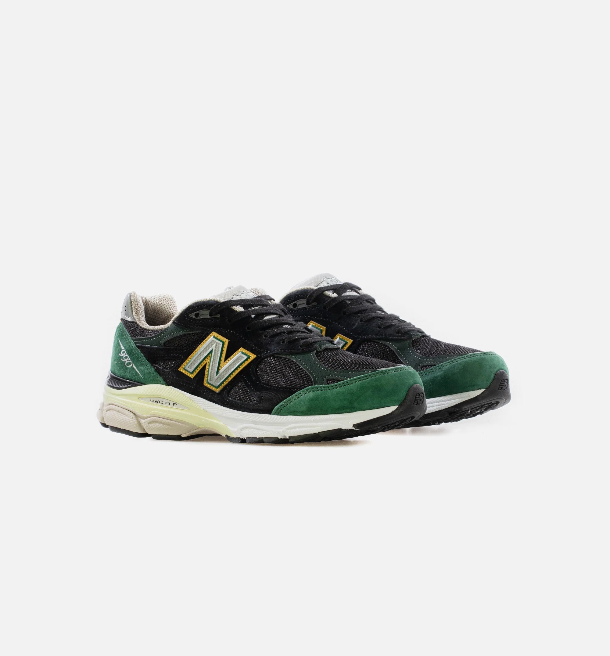 Made in USA 990v3 Mens Running Shoe Black Green White