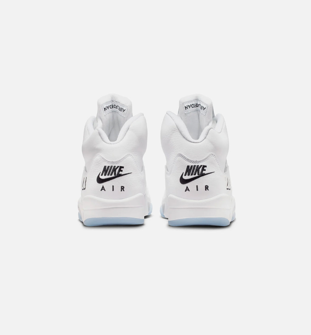 Air Jordan 5 Retro OG White Metallic Mens Lifestyle Shoe White Metallic Silver Black Free Shipping