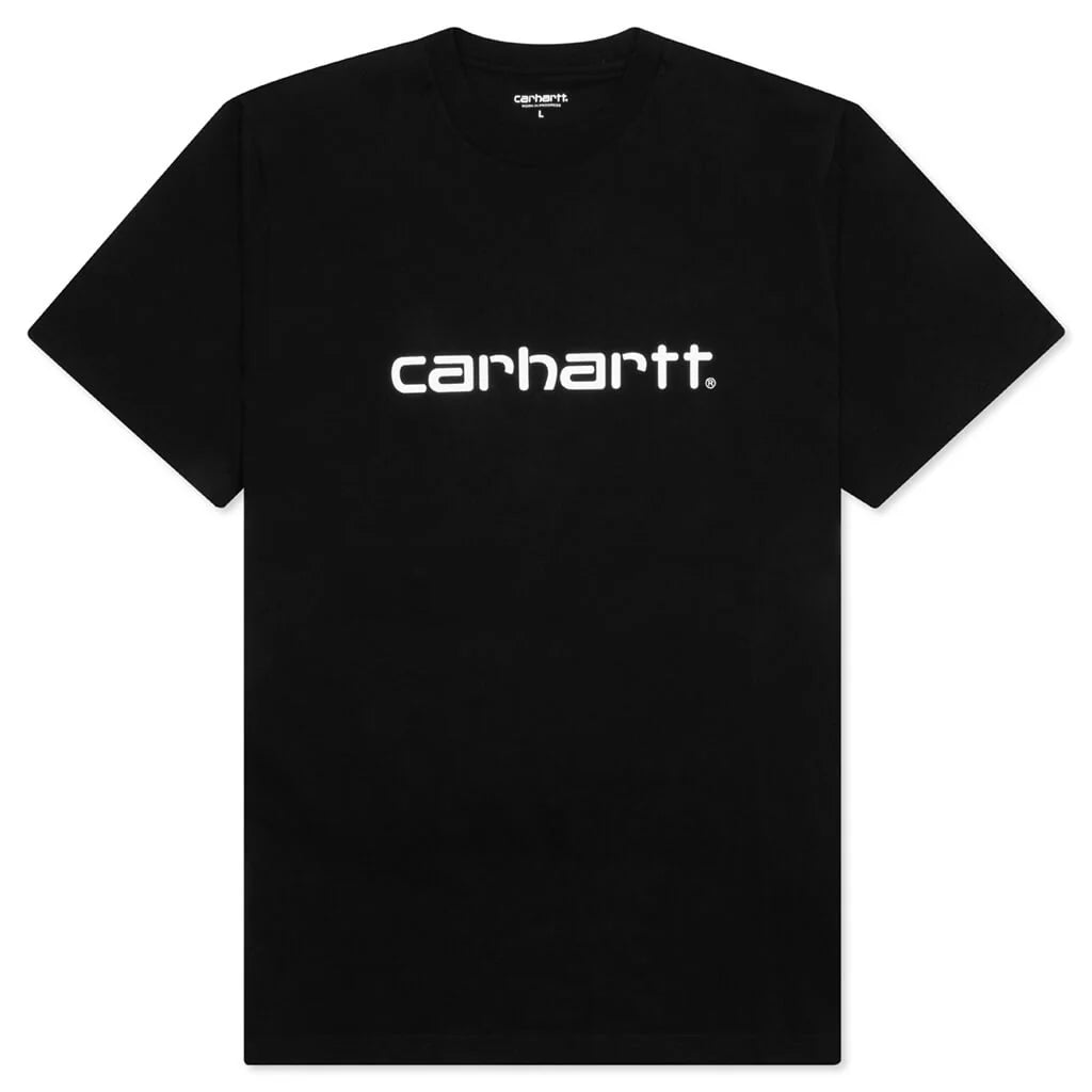 Script S S T Shirt Black White