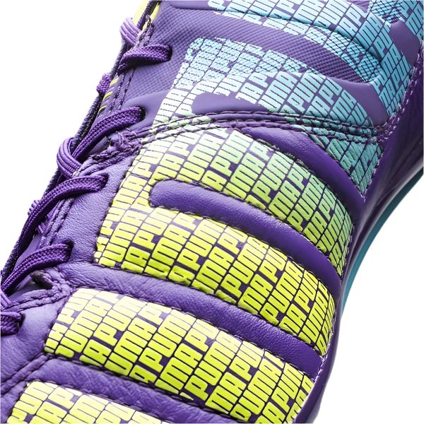 PUMA evoSPEED 13 Leather FG Firm Ground Soccer Cleats Purple Yellow