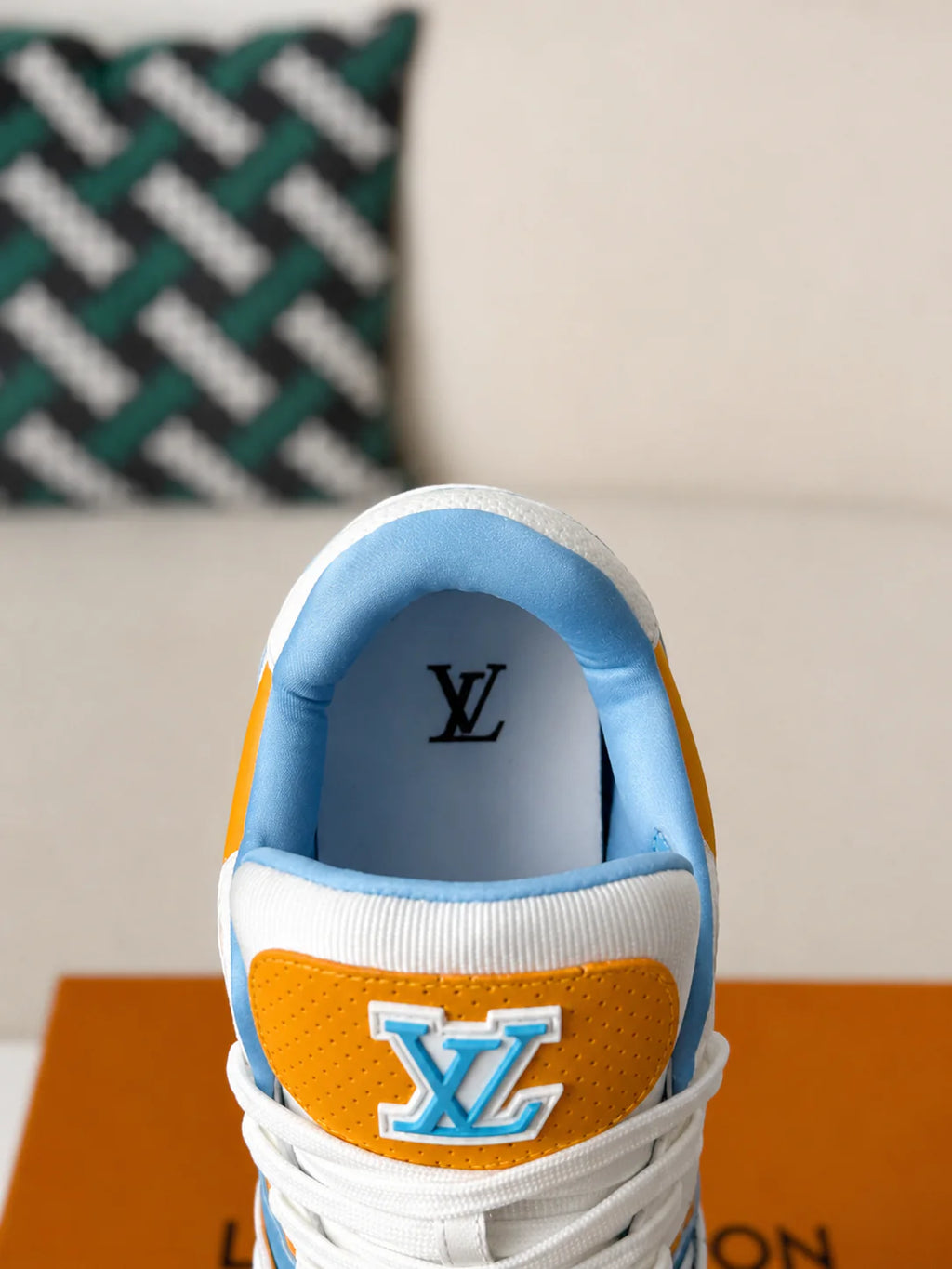 Louis Vuitton LV Trainer Blue Velcro Strap Sneaker