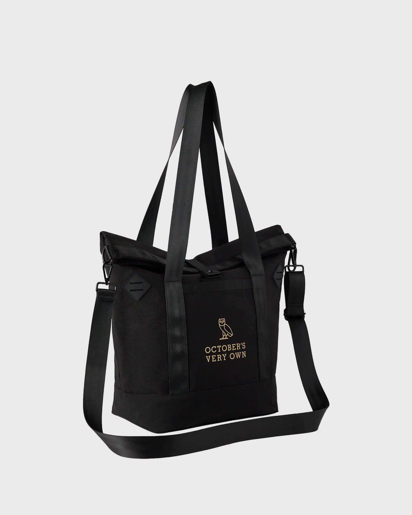 Roll Top Tote Bag Black