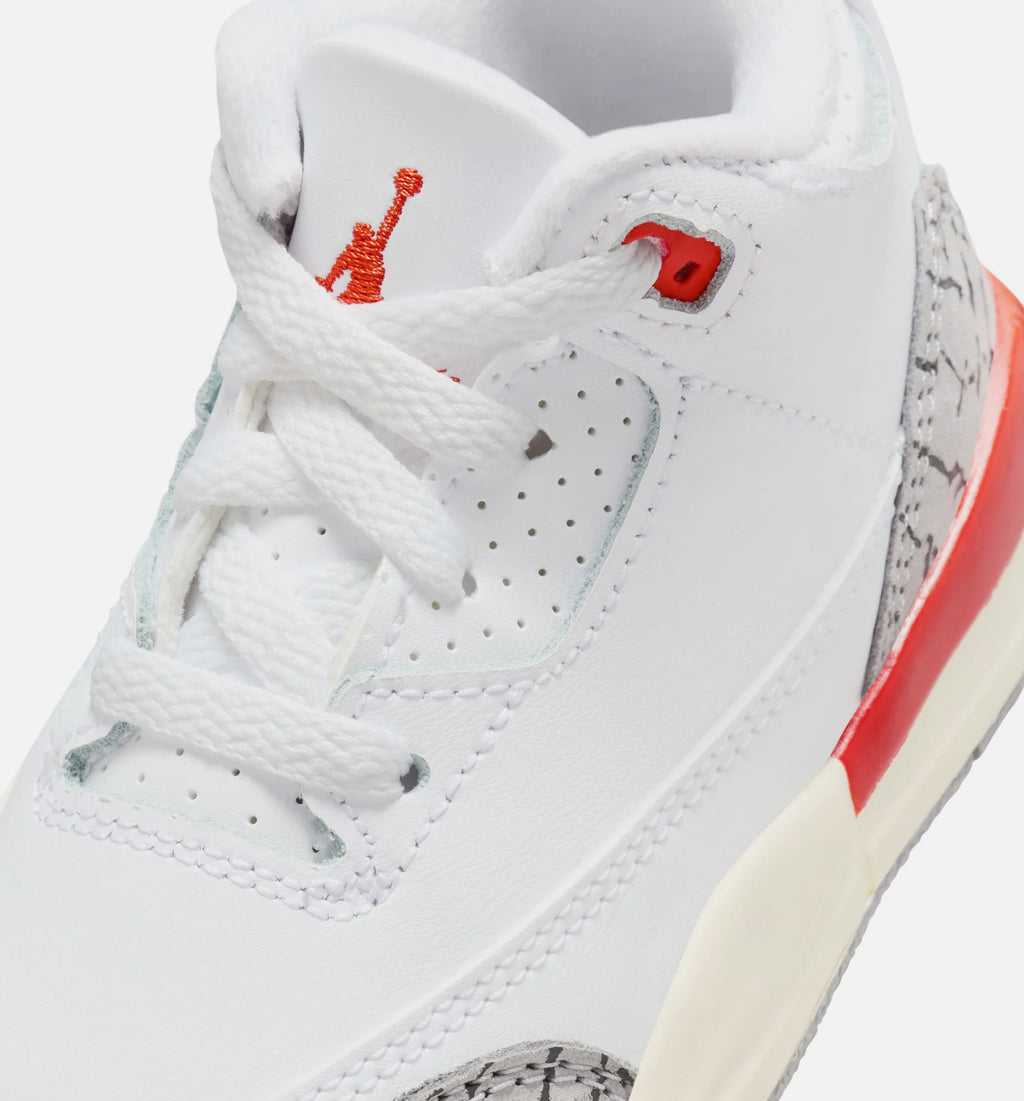 Air Jordan 3 Retro Georgia Peach Infant Toddler Lifestyle Shoe White Cosmic Clay Sail Cement Grey