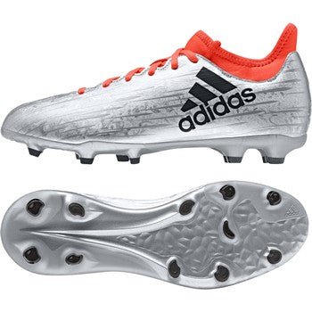 adidas Kids X 163 FG AG J Firm Ground Soccer Cleats Silver Red Black