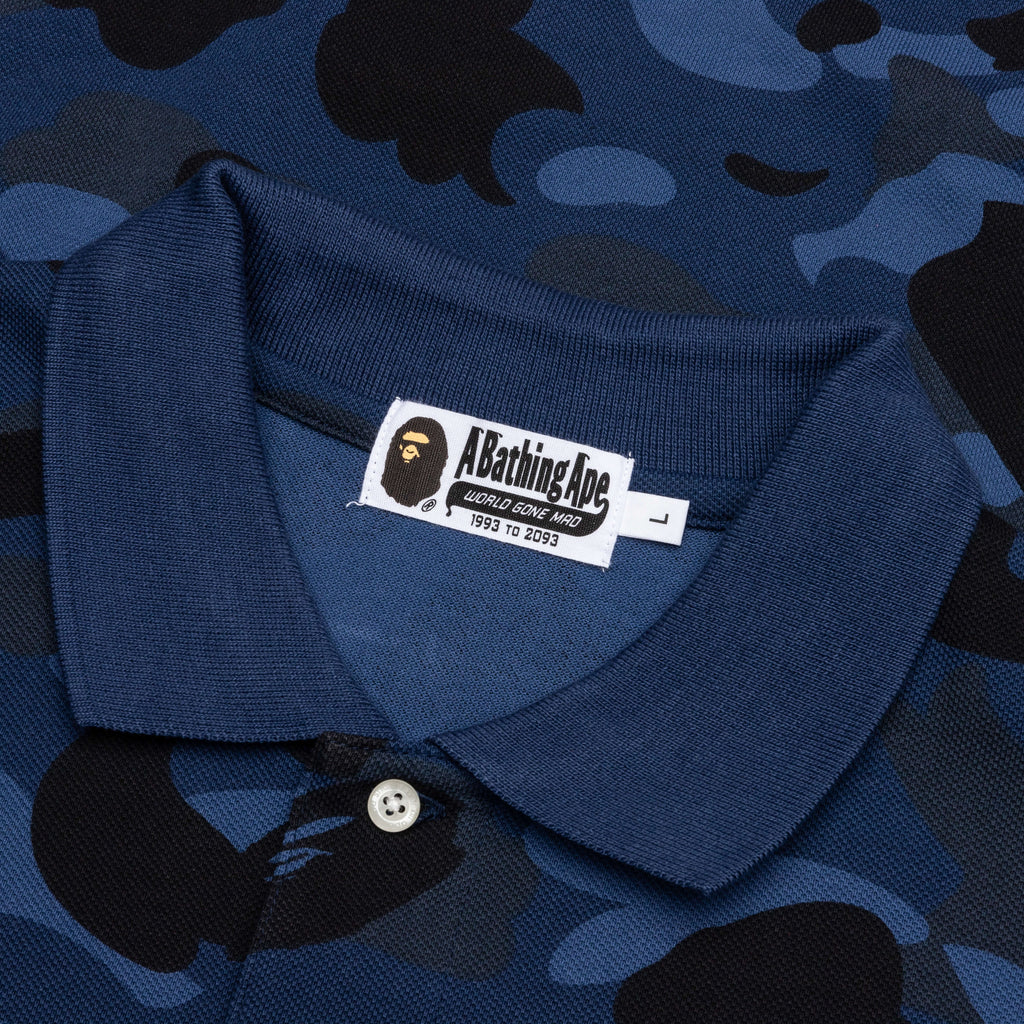 Color Camo Large Ape Head Relaxed Fit Polo Shirt Navy