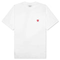 S S Pocket Heart T Shirt White Red