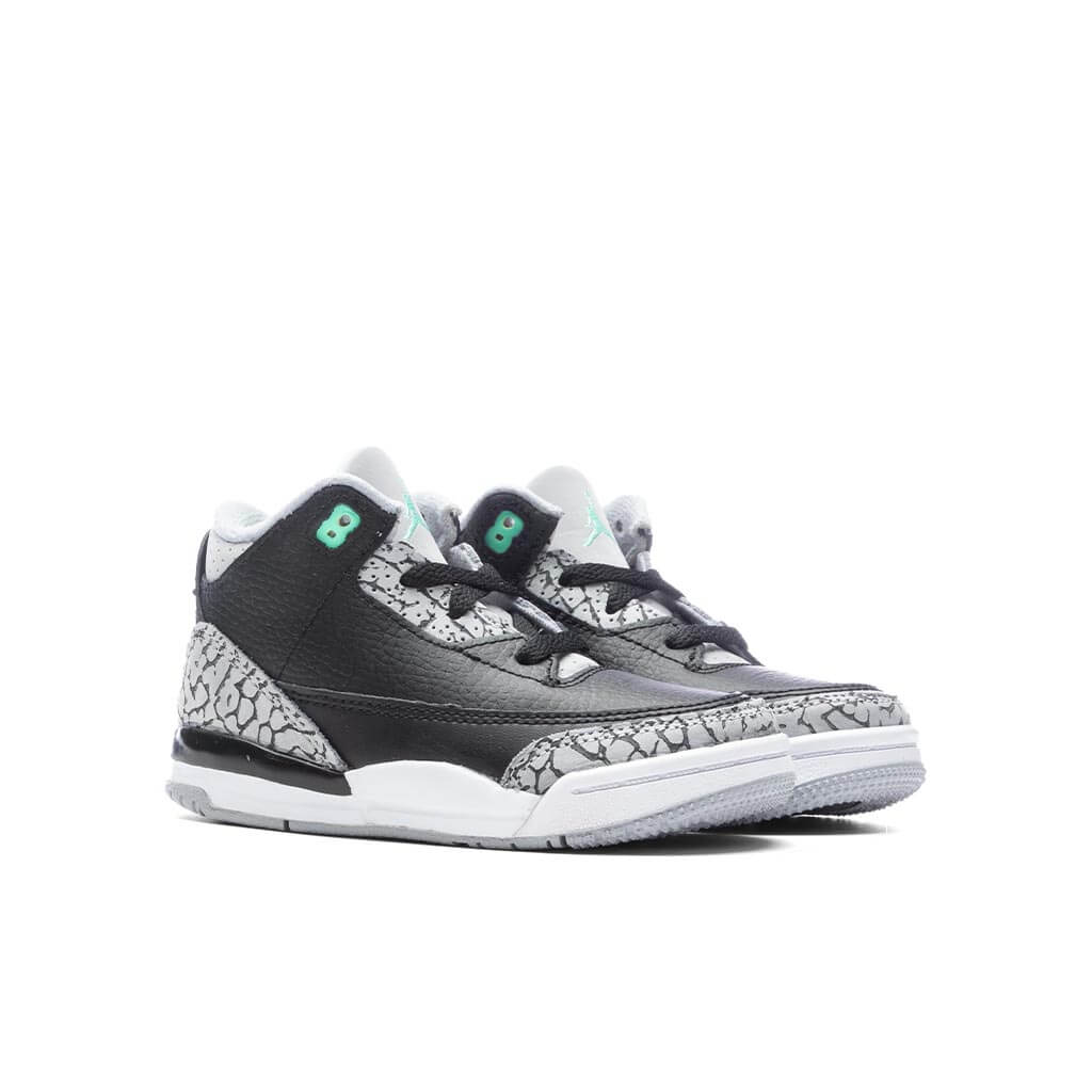 Air Jordan 3 Retro Green Glow TD Black Green Glow Wolf Grey