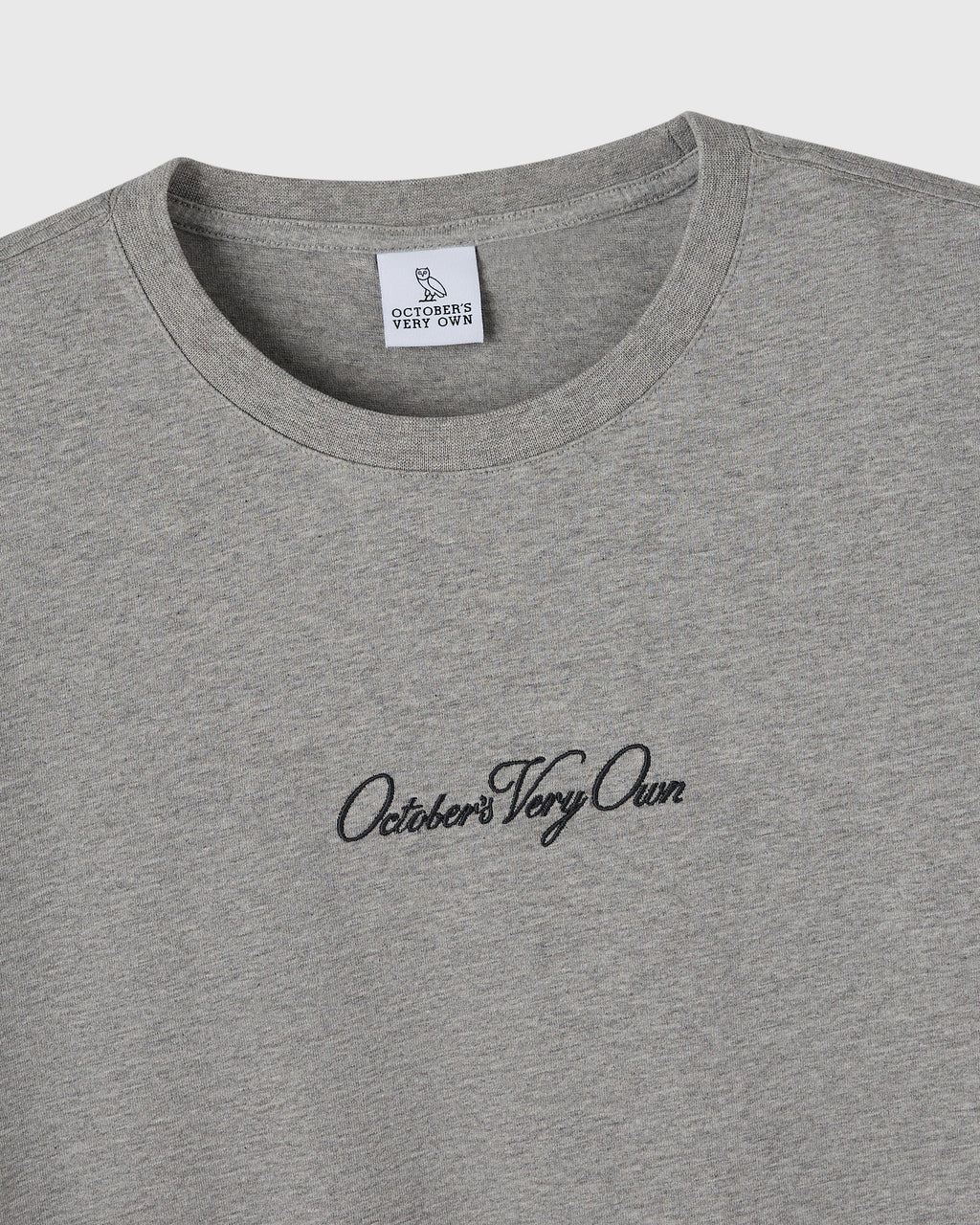 Luxe Jersey Script Tee Heather Grey