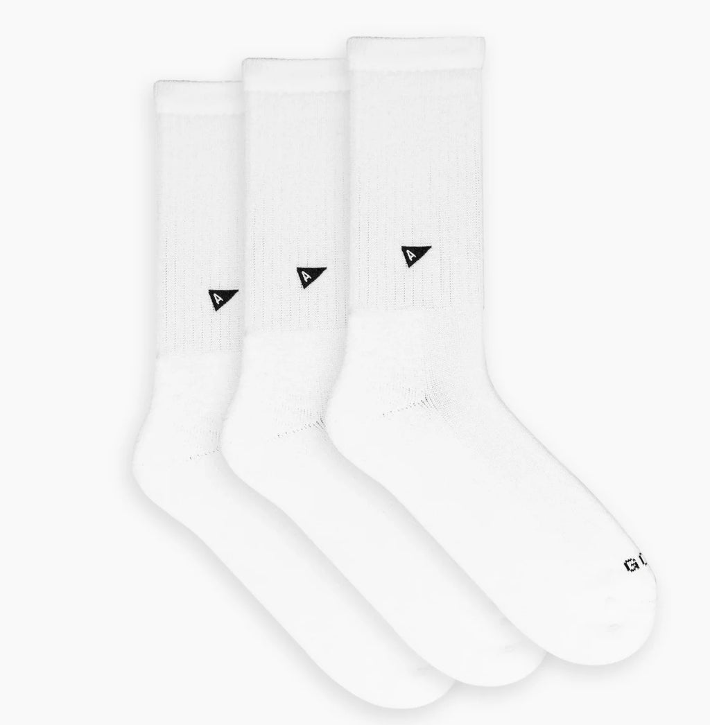Arvin Goods Crew Socks 3 Pack White