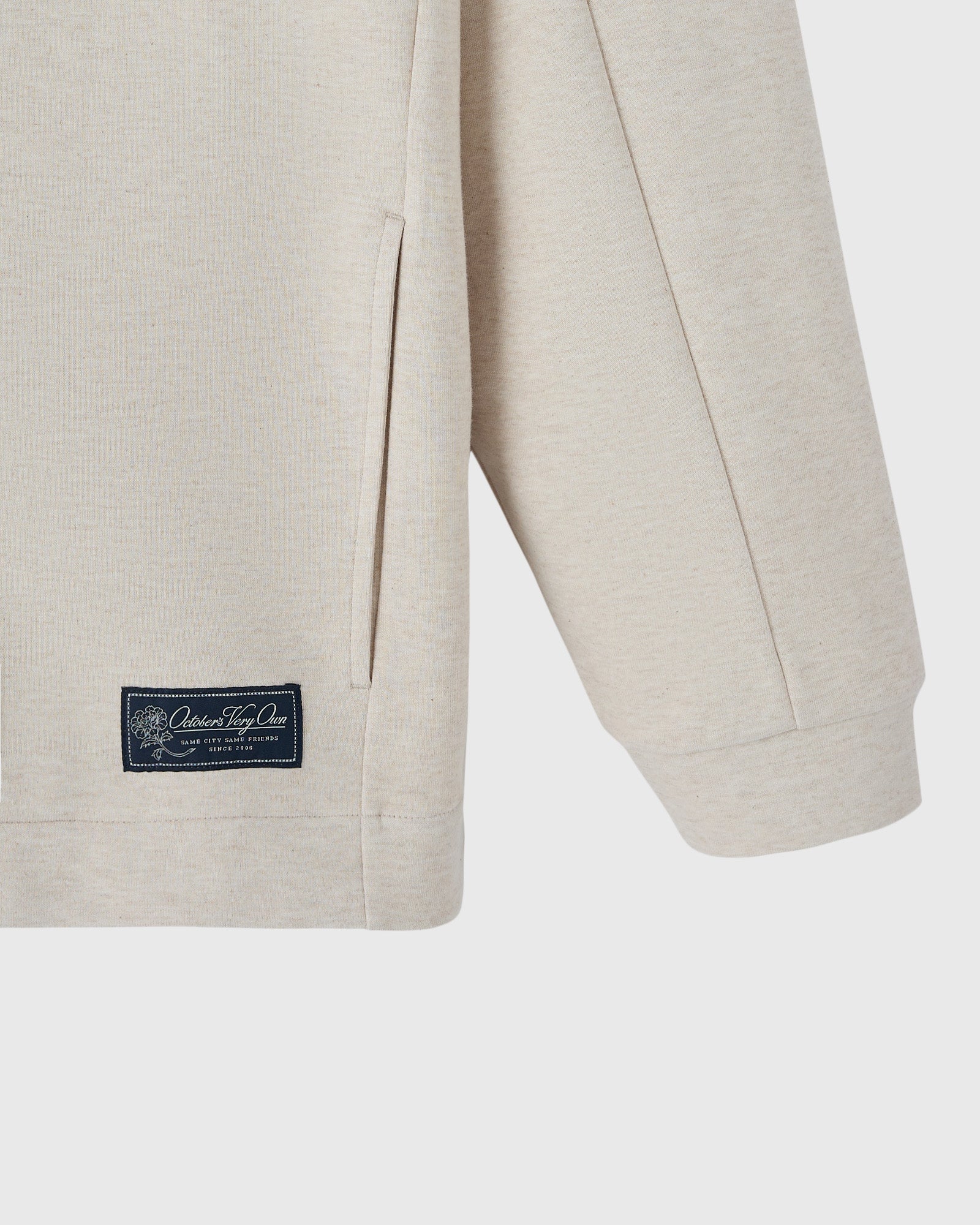 Double Knit Script Overshirt Heather Oatmeal