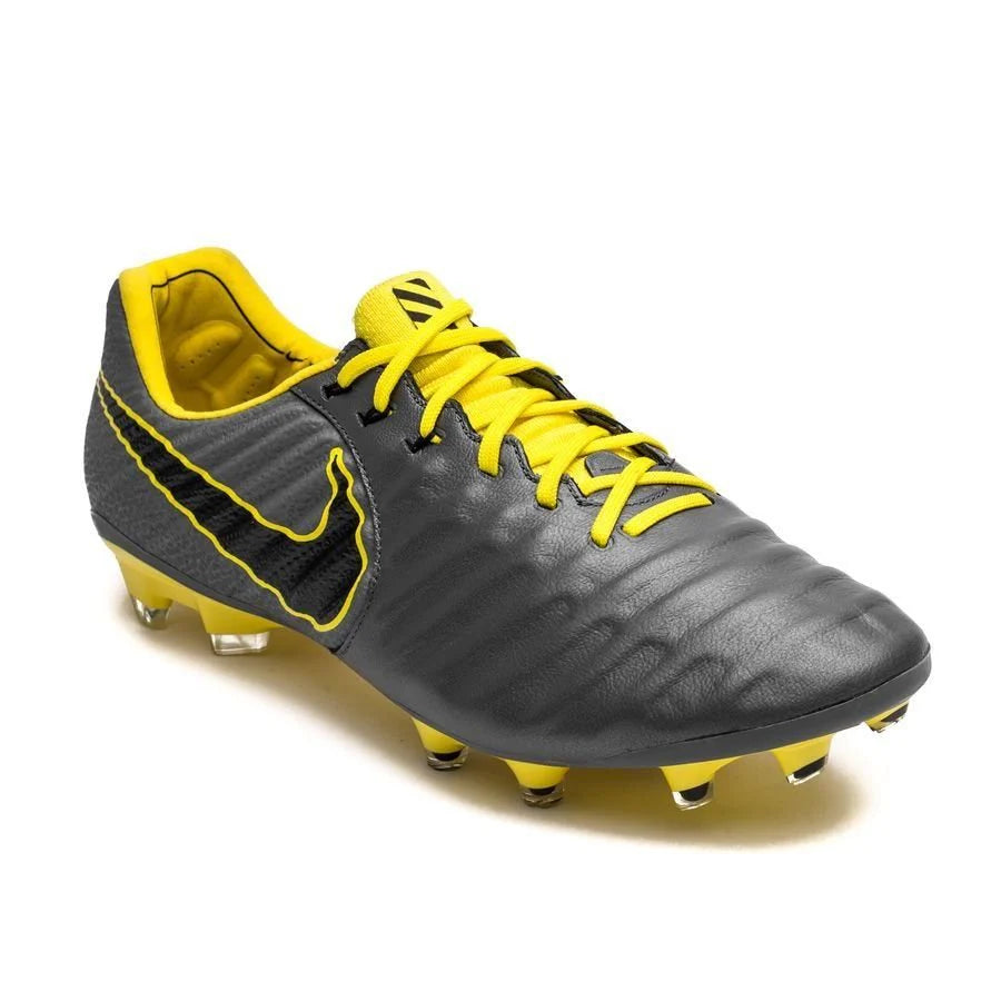 Nike Legend 7 Elite FG Firm Ground Soccer Cleats Dark Grey Black Yellow