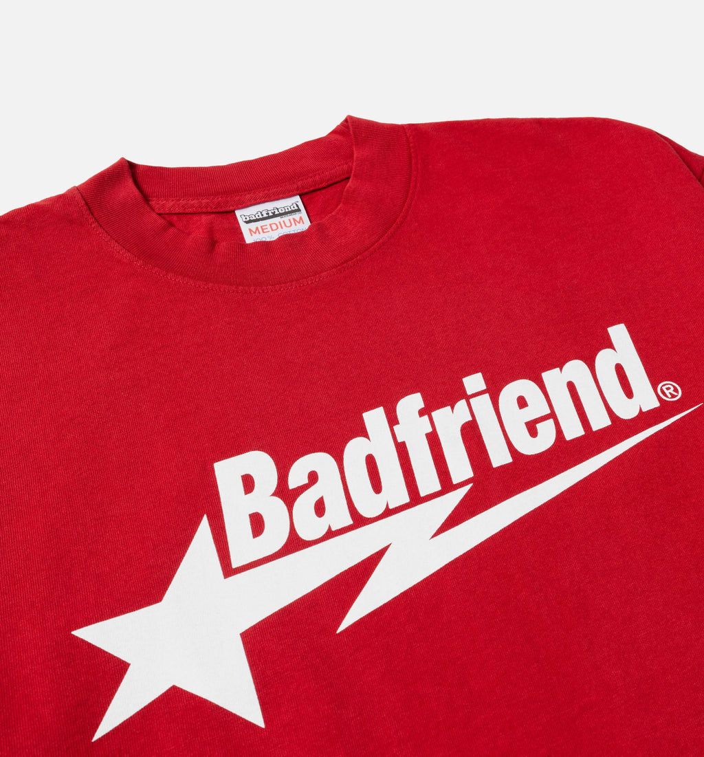 Star Logo Mens Short Sleeve Shirt Red White