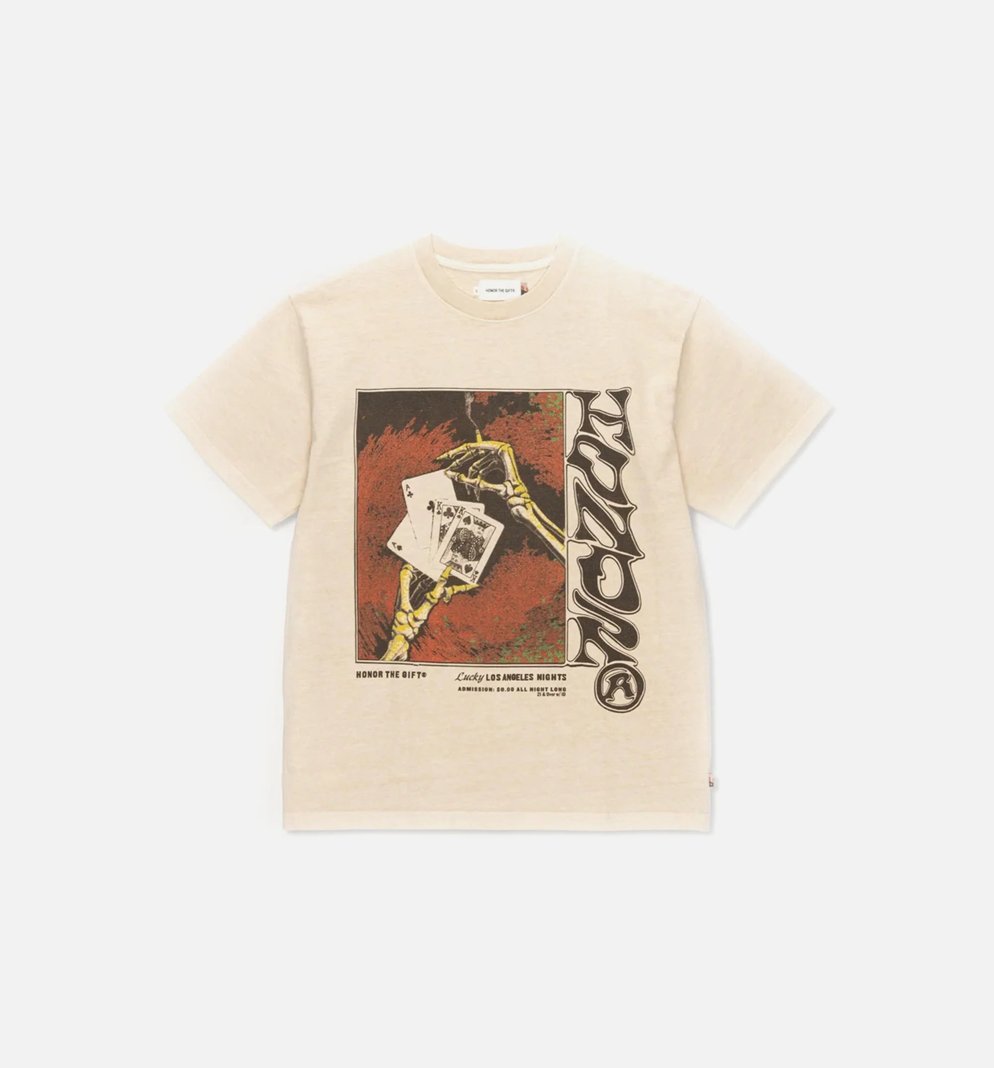 Lucky Hand Tee Mens T Shirt Cream