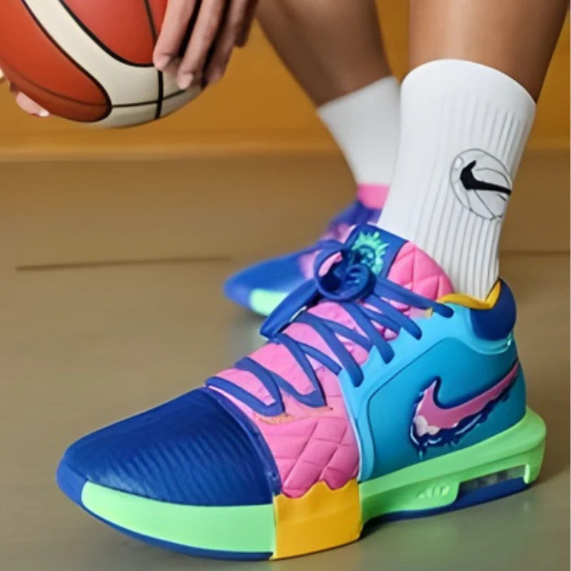 Tênis Nike Lebron Witness VIII Verde Azul Rosa