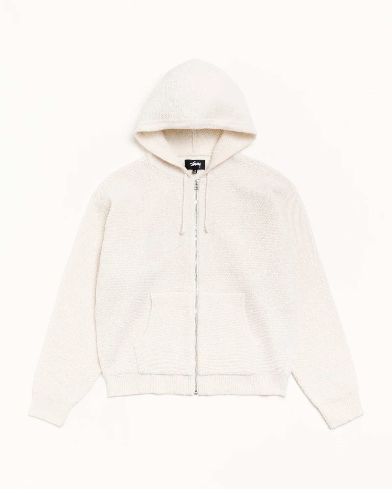 TEXTURED ZIP HOODED SWEATER