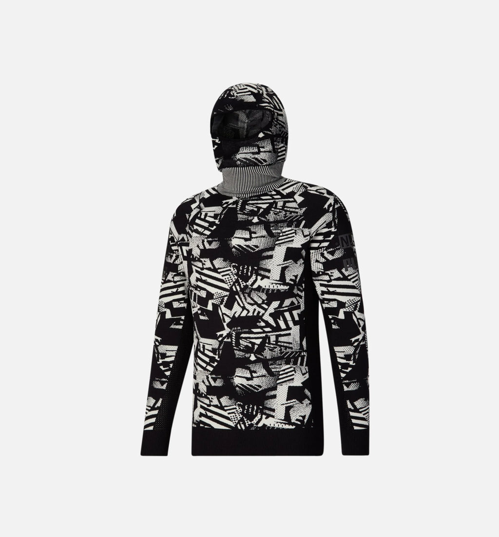 Nemen Scuba Knit Mens Long Sleeve Shirt Black White
