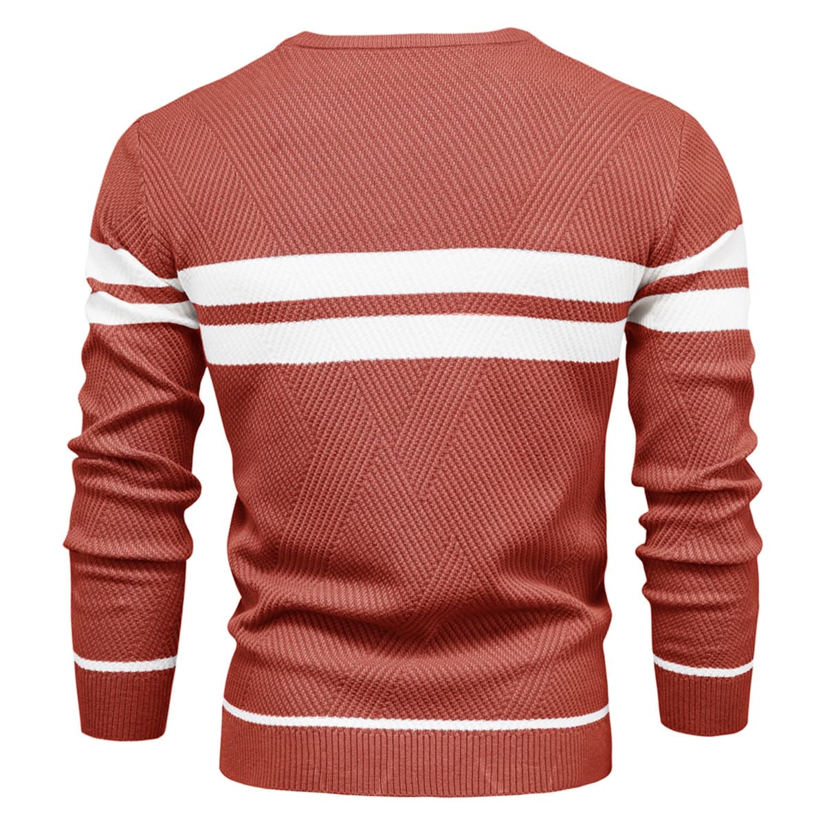 Mens Crew Neck Pullover Striped Sweater
