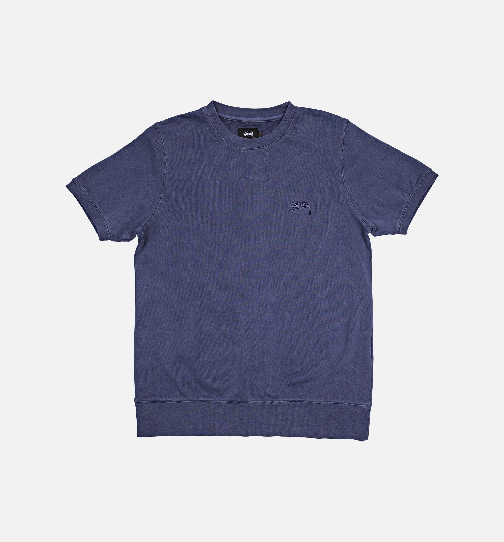 Stock Short Sleeve Crew Shirt Mens T Shirt Indigo