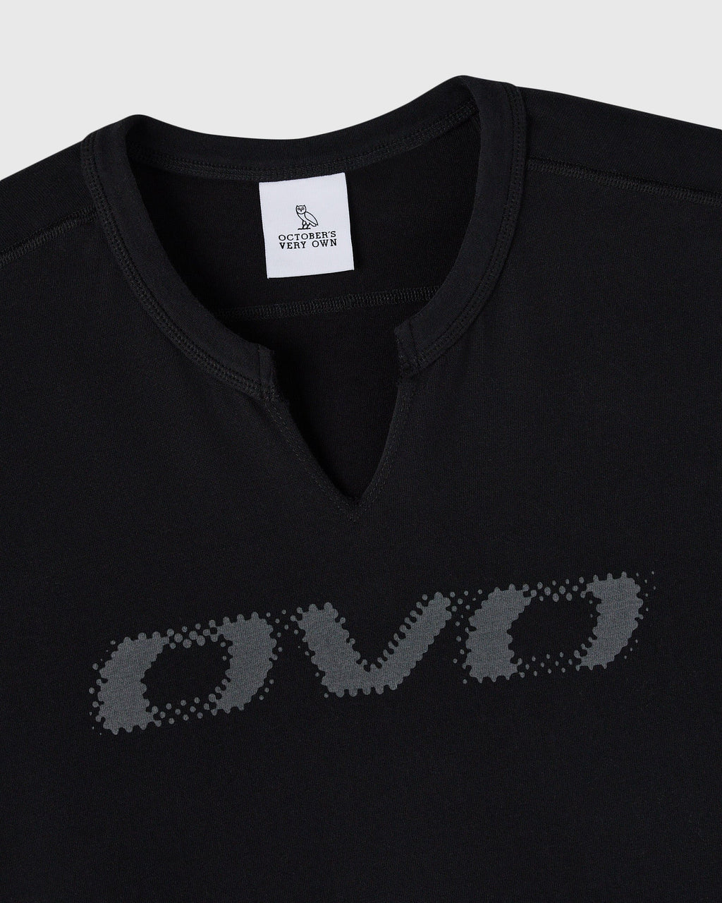 Split Neck Tee Black