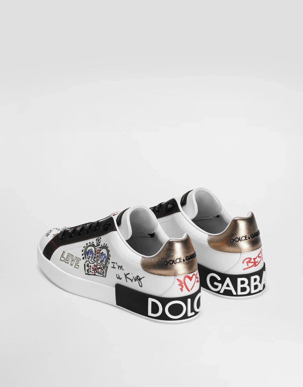 DG Portofino Sneakers In Printed Nappa Calfskin With Patch