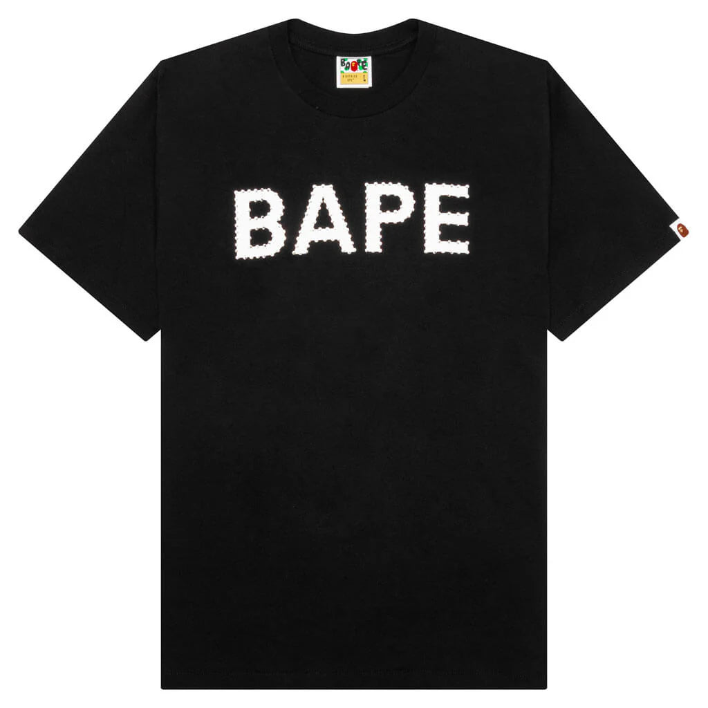 Crystal Stone Bape Logo Tee Black