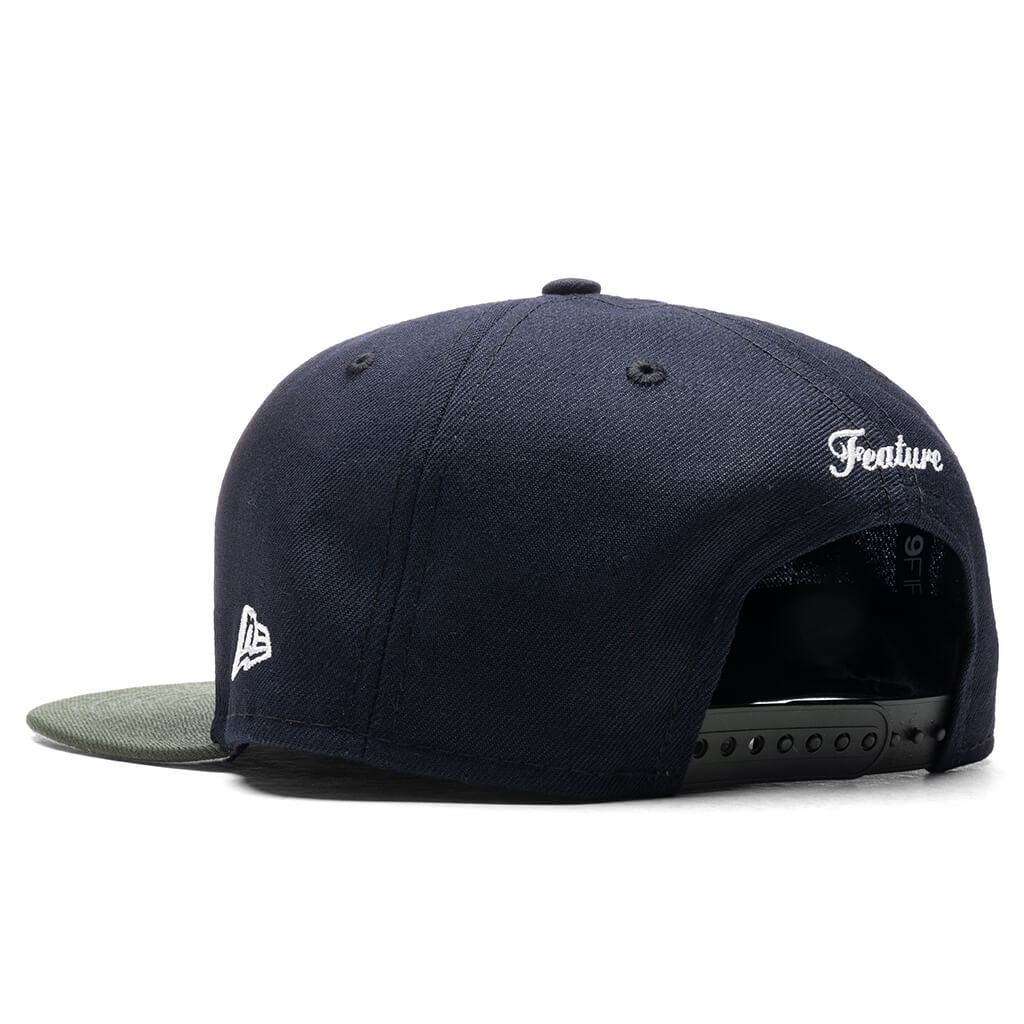Feature x New Era Old English F Snapback Navy Seaweed