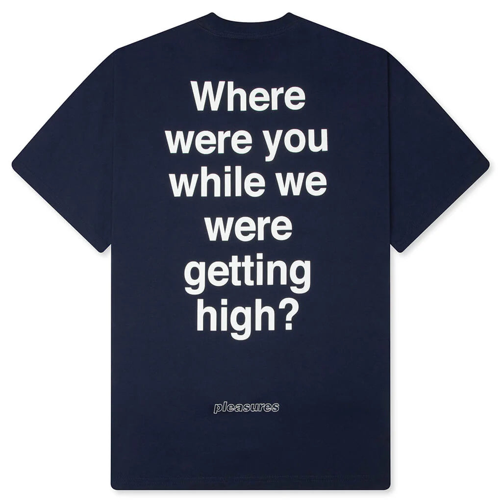 Pleasures x Oasis Question Mark T Shirt Navy