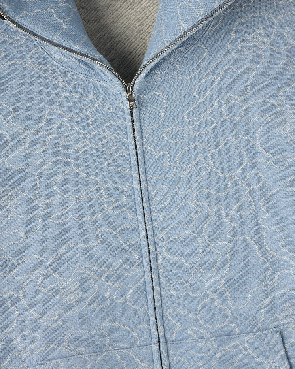 BAPE Neon 1st Camo Shark Full Zip Hoodie Light Indigo