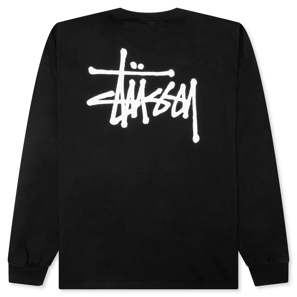 Basic Stussy Pig Dyed L S Tee Black
