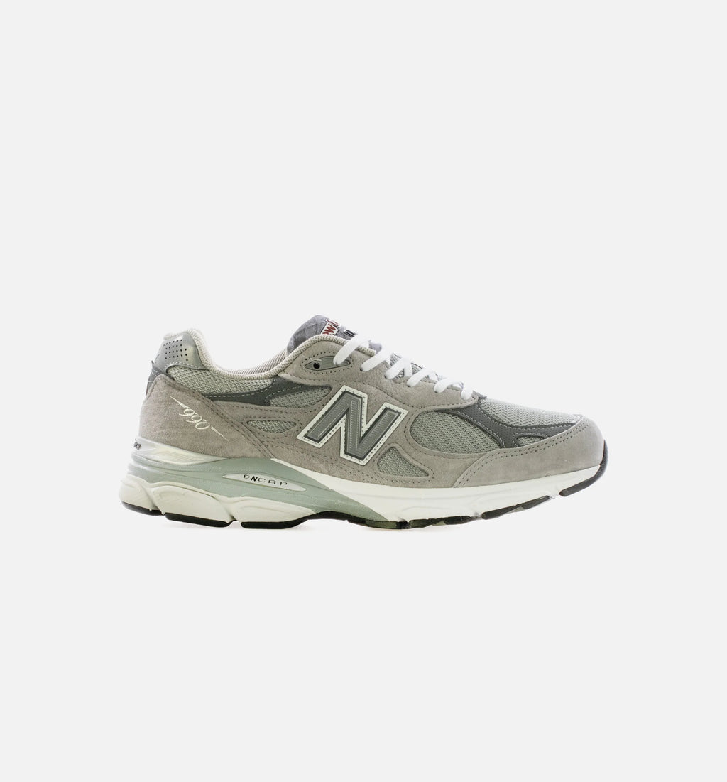 Made in USA 990v3 Mens Running Shoe Grey White