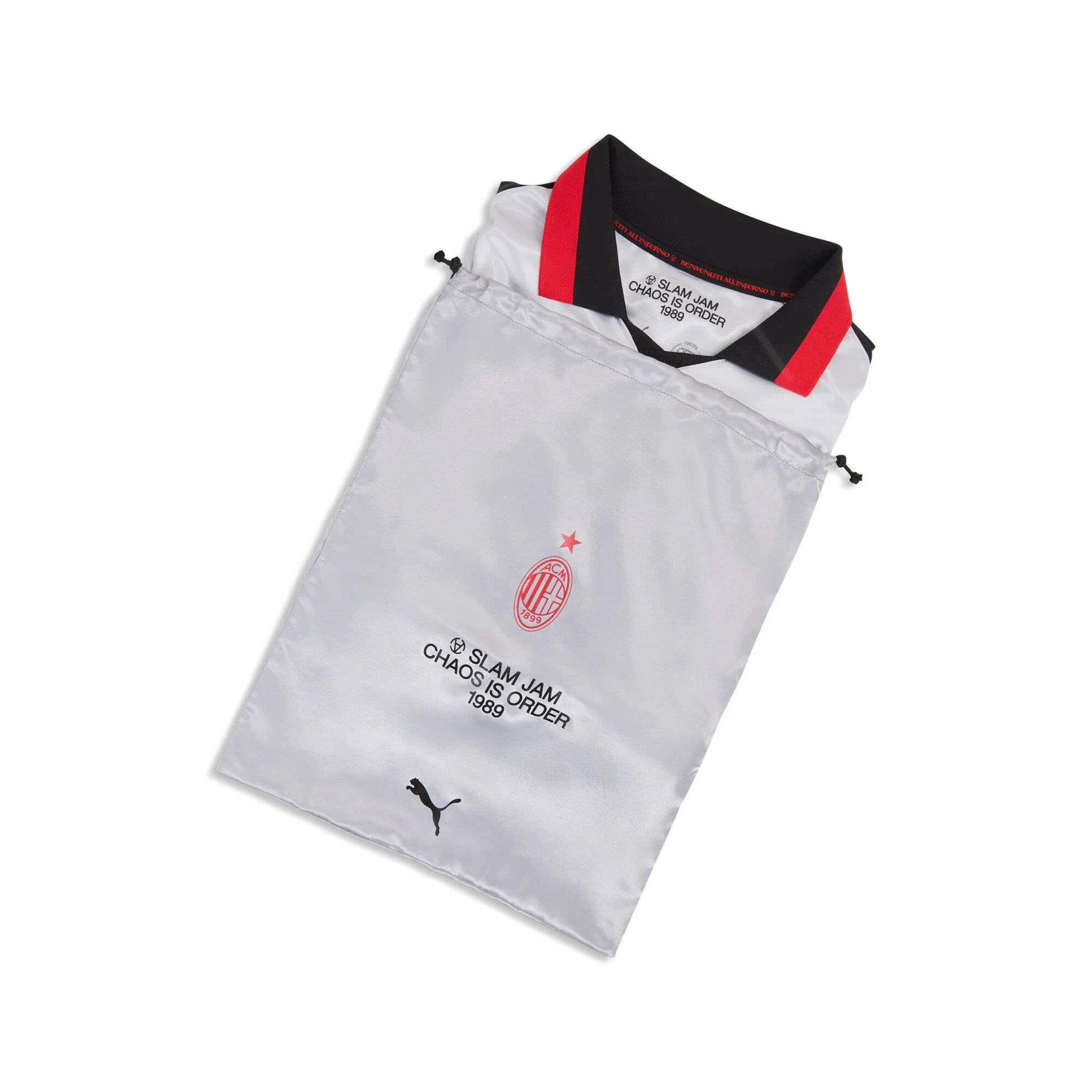 PUMA AC Milan x Slam Jam Limited Edition Long Sleeve Mens Soccer Jersey 26 27 Silver