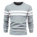 Mens Crew Neck Pullover Striped Sweater