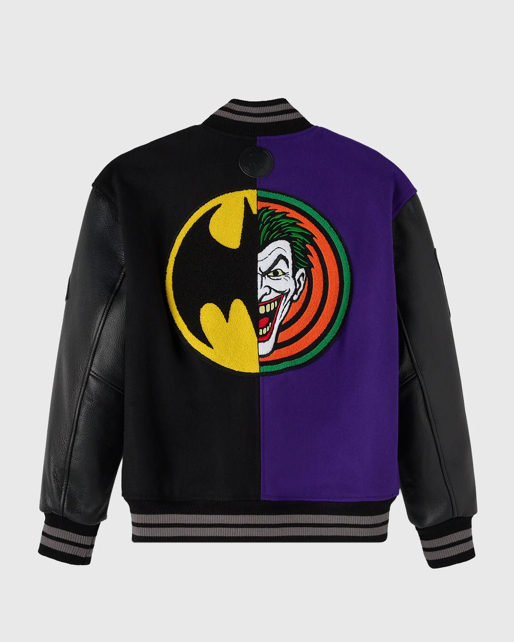 Batman The Joker Split Varsity Jacket Black
