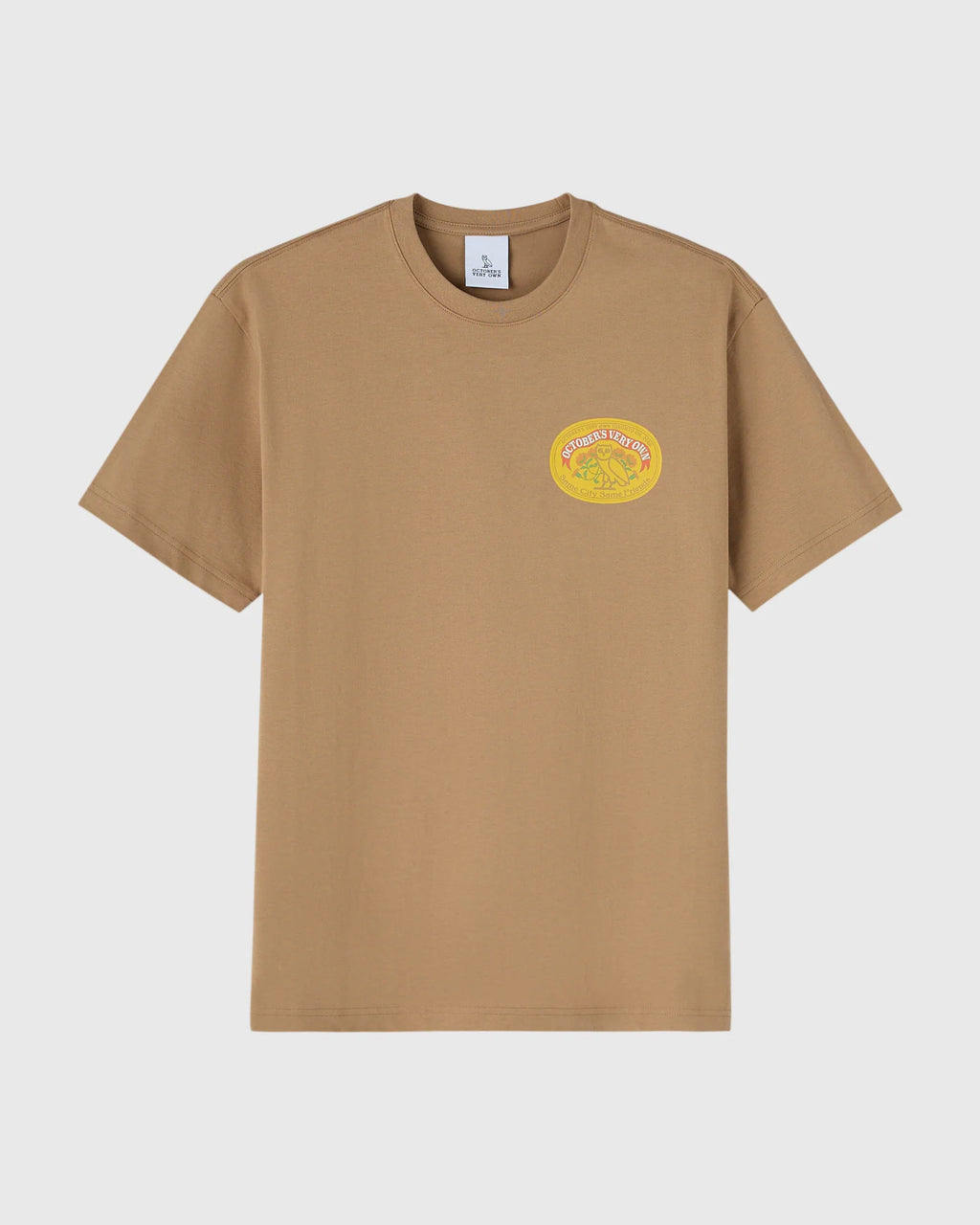 Pom Pom Banner Tee Camel