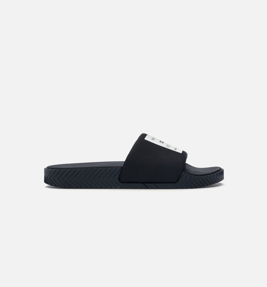 adidas by Alexander Wang Black Adilette Lycra Men Slides Black White