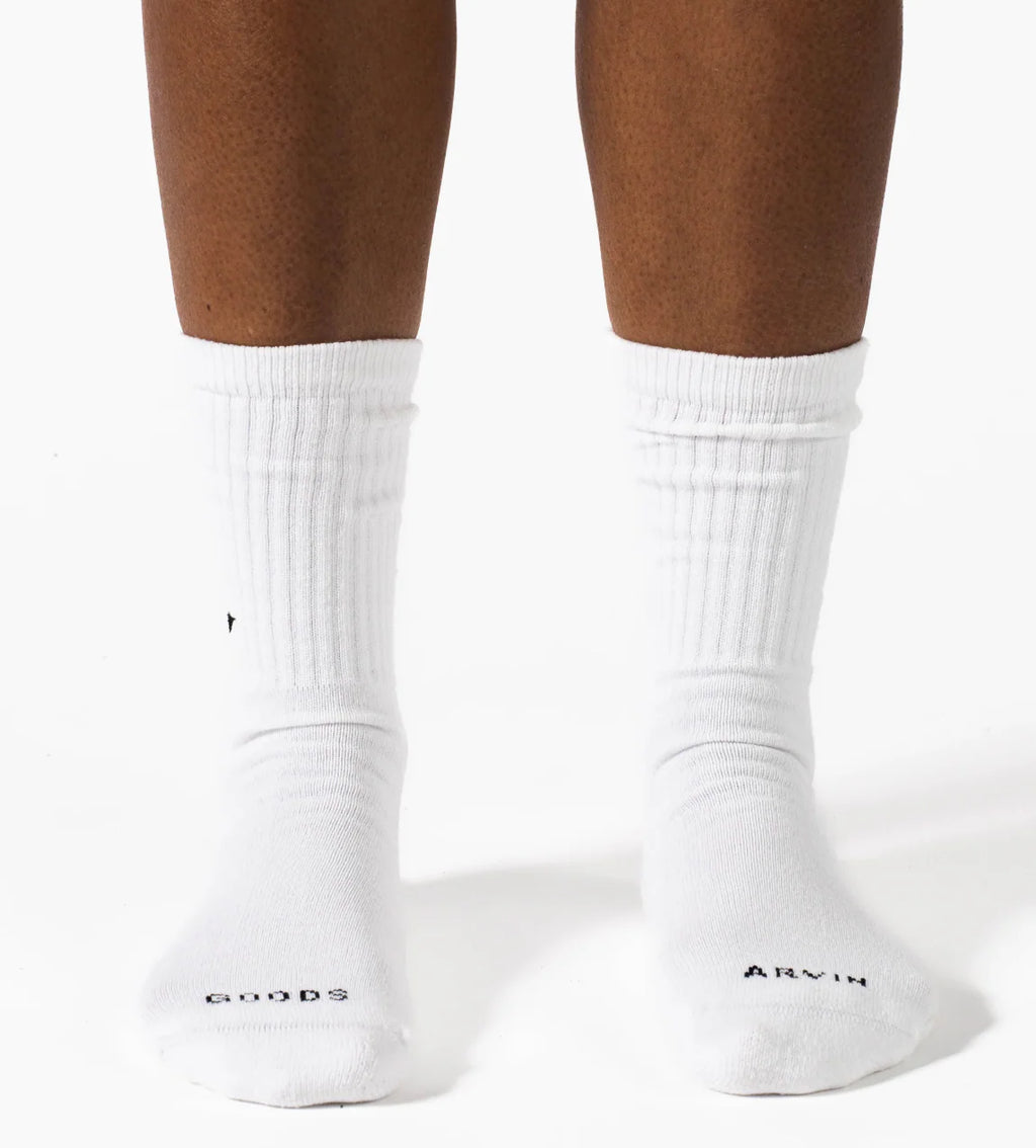 Arvin Goods Crew Socks 3 Pack White
