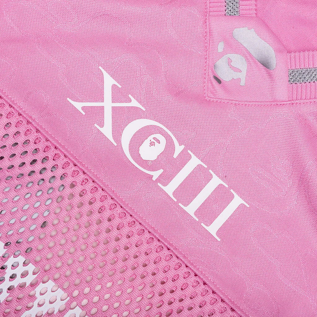 Line Camo Multi Logo Relaxed Fit Football Jersey Pink