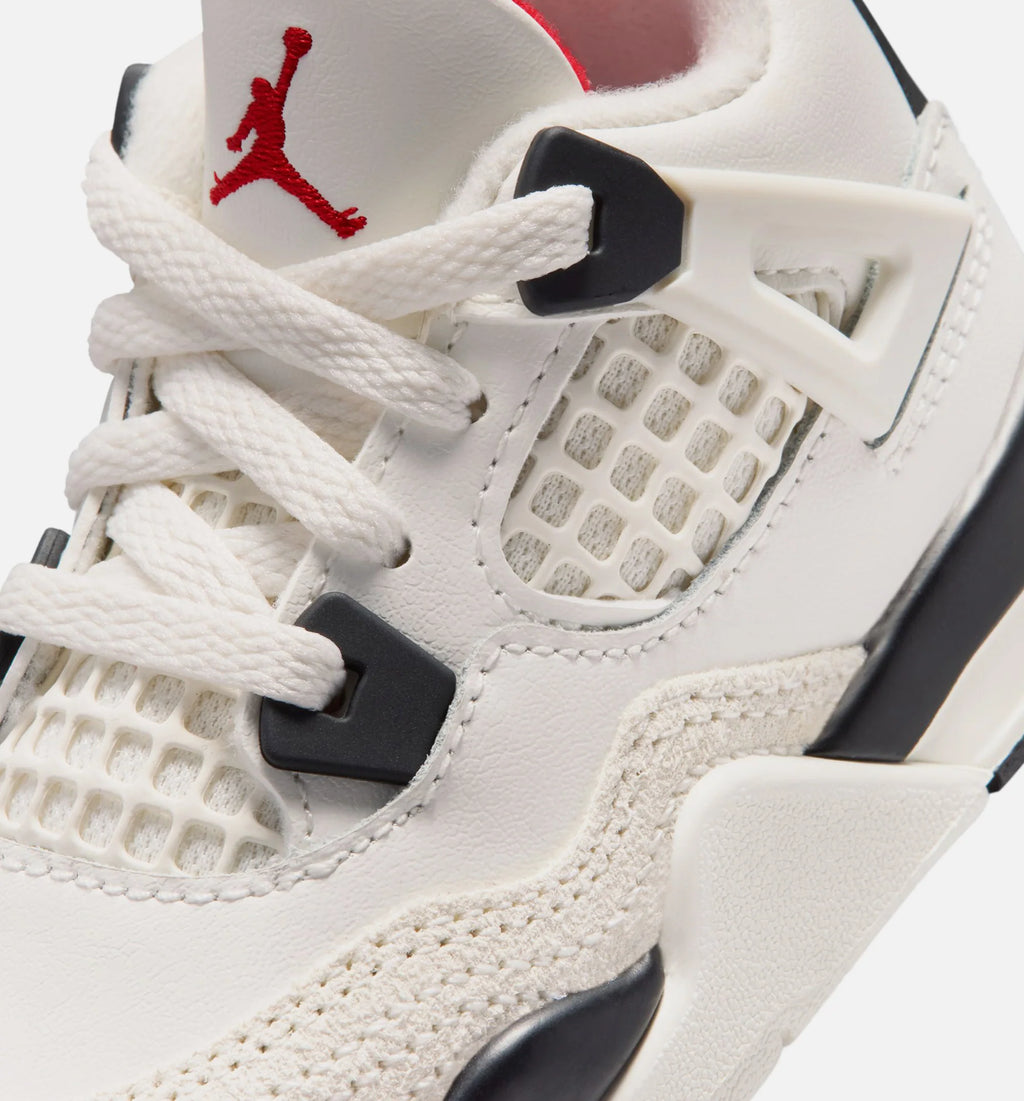 Air Jordan 4 Retro Flight Club Infant Toddler Lifestyle Shoe Sail Black University Red Free Shipping