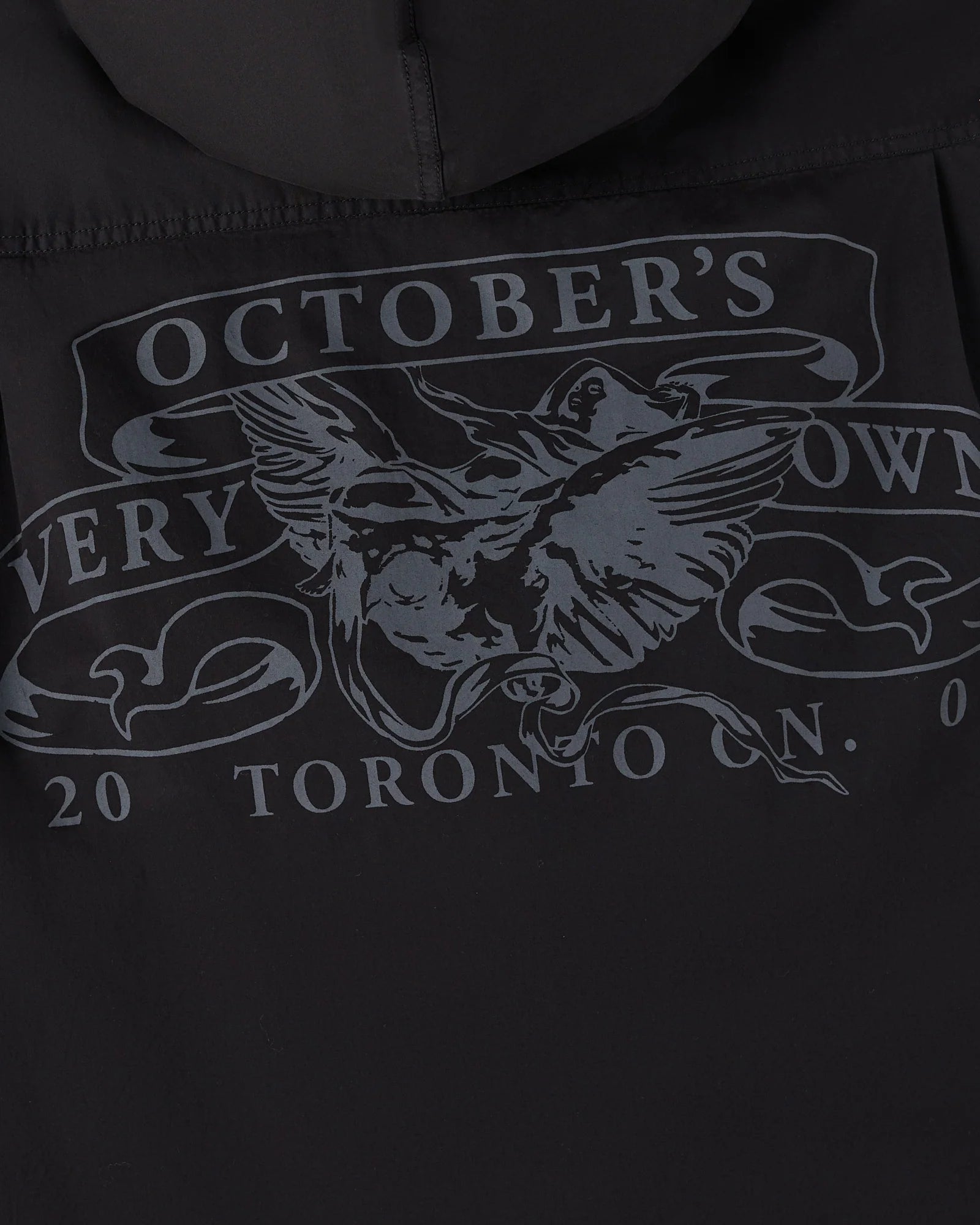 Hooded Button Up Shirt Black