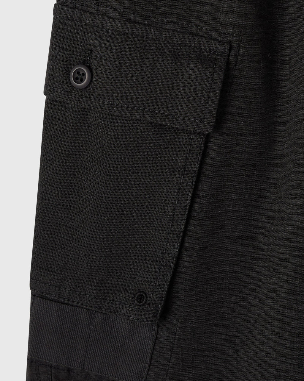Linen Ripstop Cargo Short Black