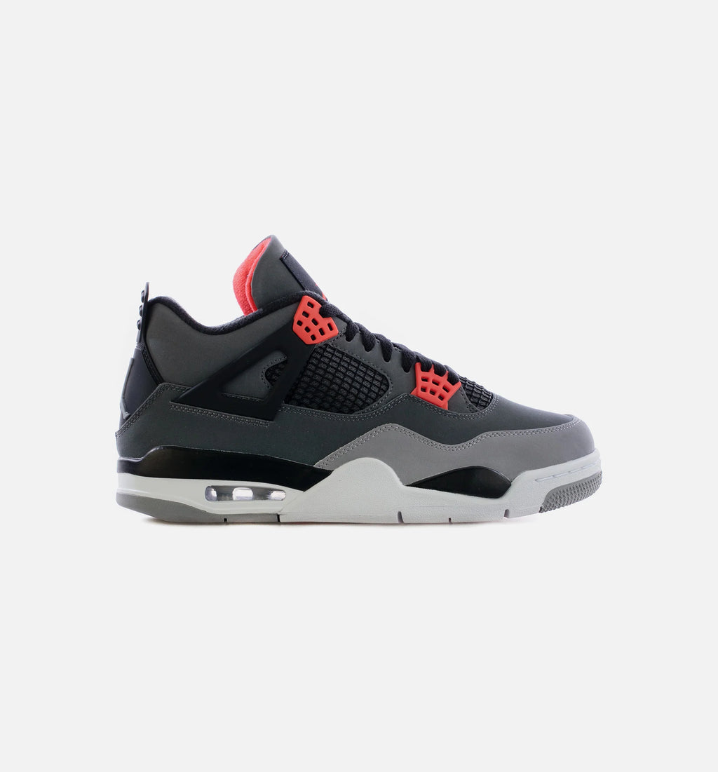 Air Jordan 4 Retro Infrared Mens Lifestyle Shoe Grey Infrared Black Limit One Per Customer