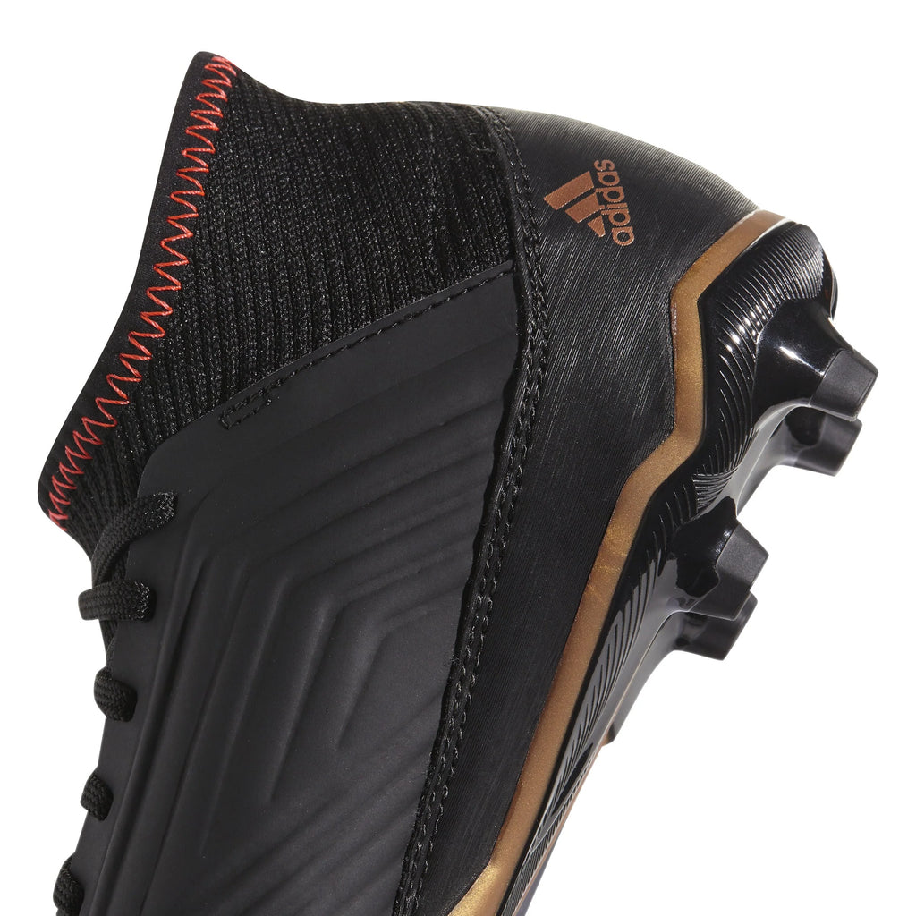 adidas Predator 183 FG Firm Ground Youth Soccer Cleats Black White Solar Red