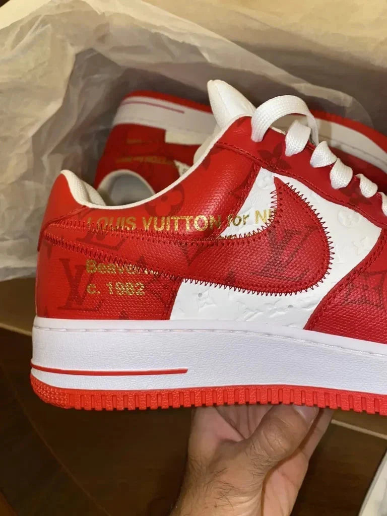 Louis Vuitton x Nike Air Force 1 Low By Virgil Abloh White Red