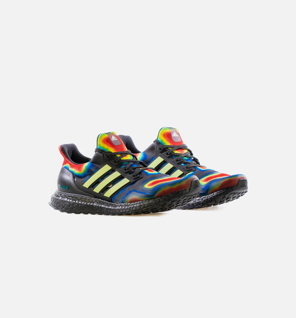 Ultra Boost Heat Map Mens Running Shoe Core Black Yellow Tint EQT Green