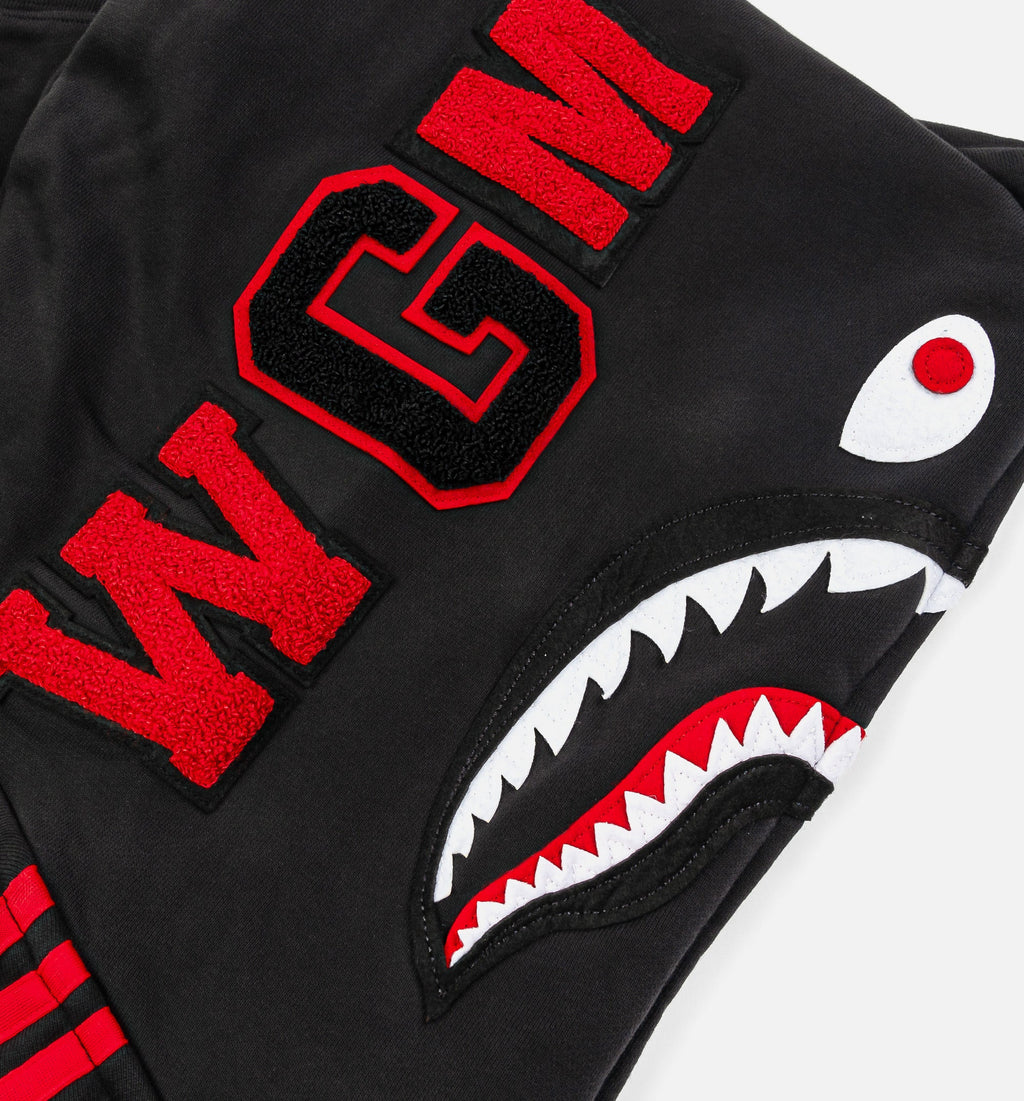Bape x Adidas Shark Fleece Full Zip Mens Hoodie Black