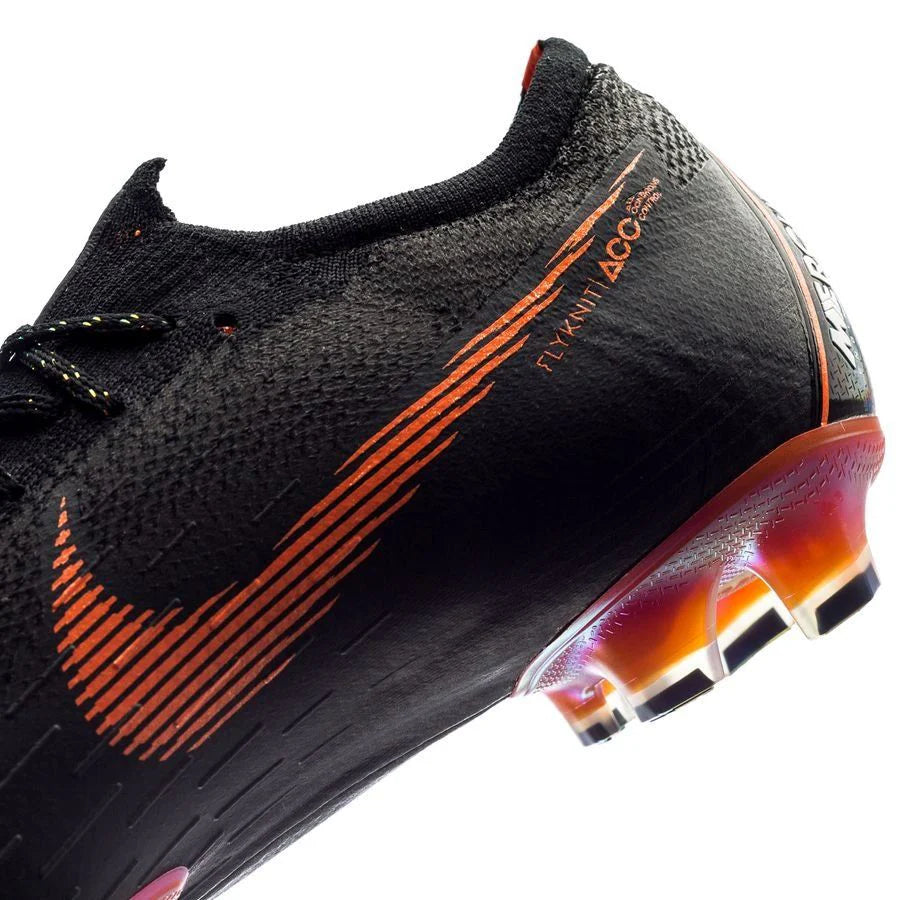 Nike Mercurial Vapor 12 Elite FG Firm Ground Mens Soccer Cleats Black Total Orange