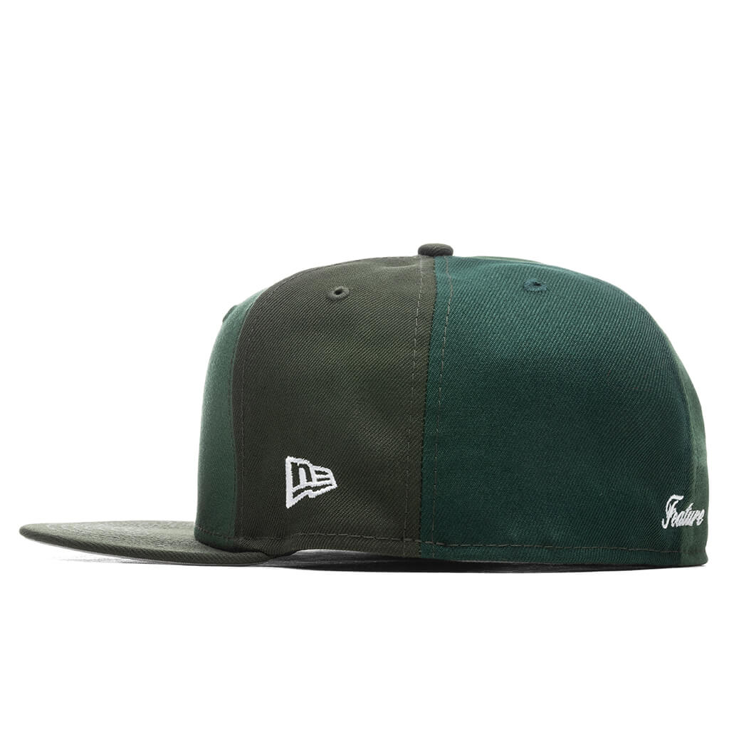 Feature x New Era Old English F Fitted Multi Panel Green