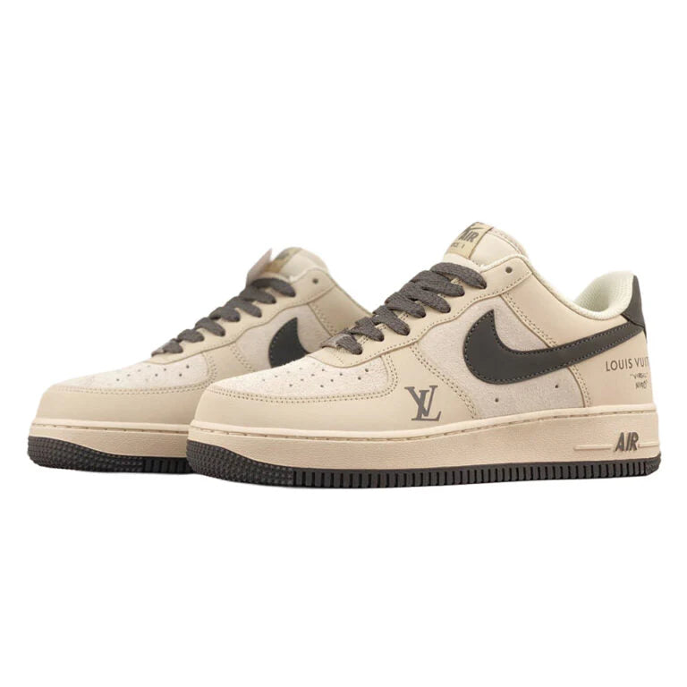 Louis Vuitton x Nike Air Force 1 Cream Mocha Edition Custom