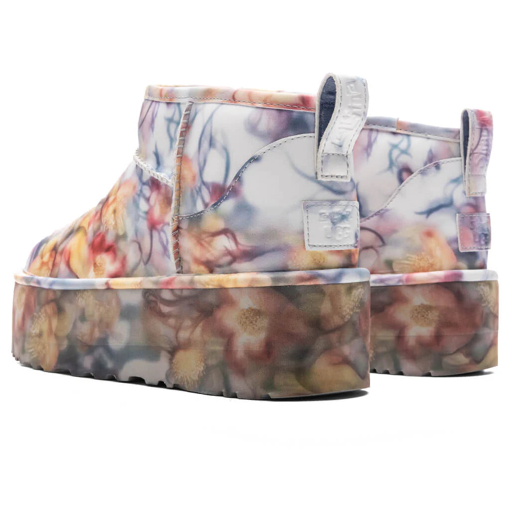 UGG x Collina Strada Classic Ultra Mini Platform Light Blue Floral
